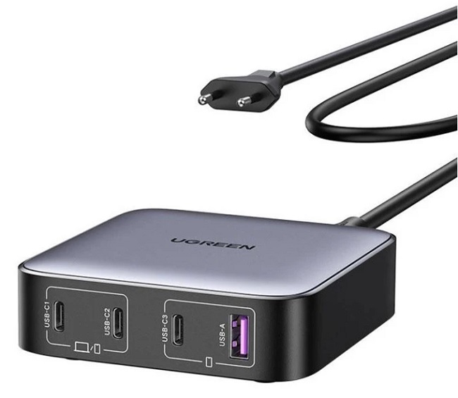 Încărcător Ugreen - GaN Nexode CD328, USB-A/C, 100W, gri