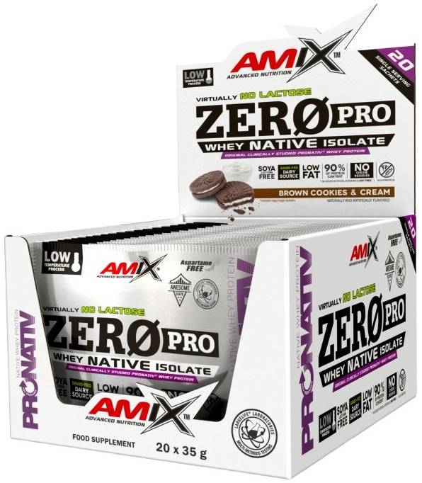 Zero Pro Sachets Box, ciocolată, 20 pliculețe x 35 g, Amix
