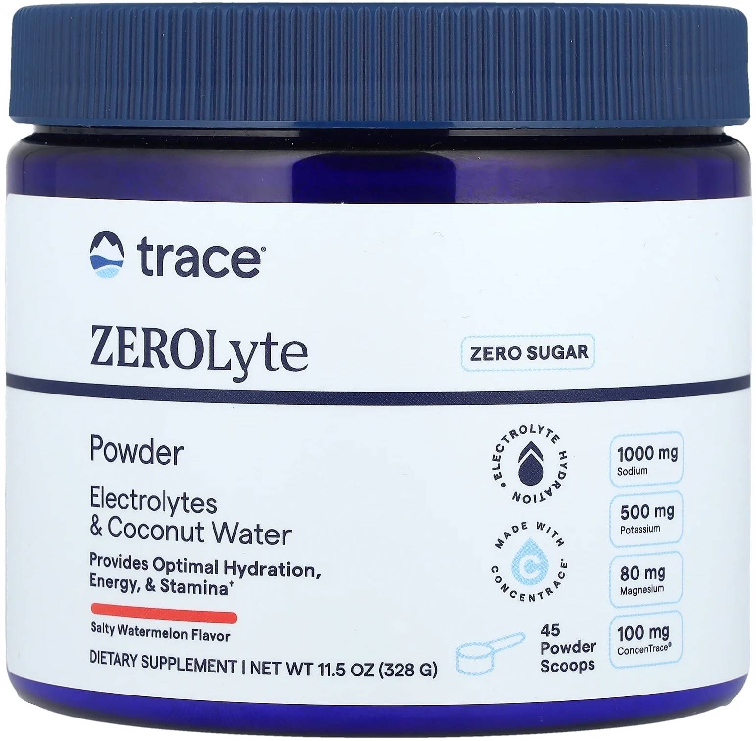 ZEROLyte, pepene verde, 342 g, Trace Minerals