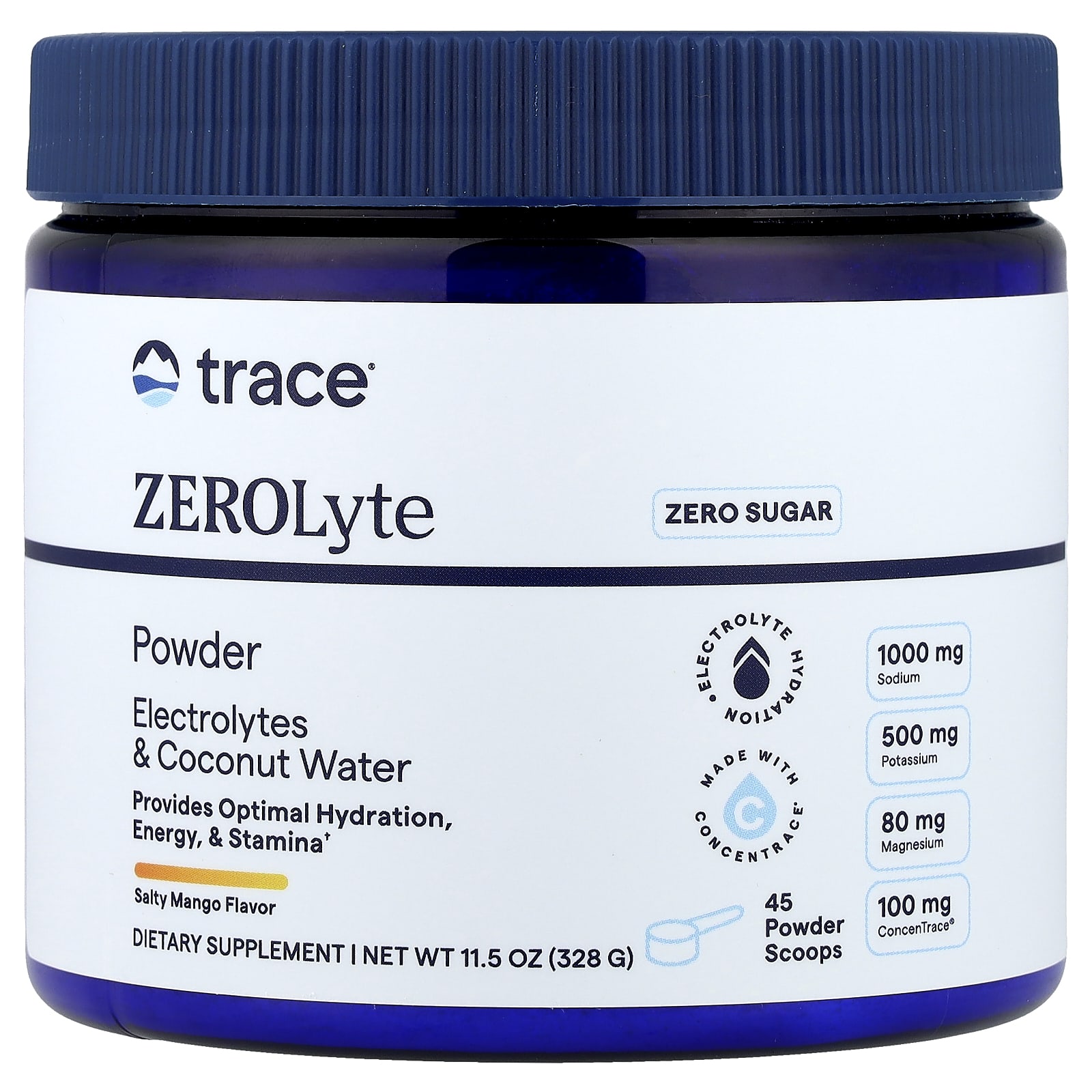 ZEROLyte, mango, 342 g, Trace Minerals