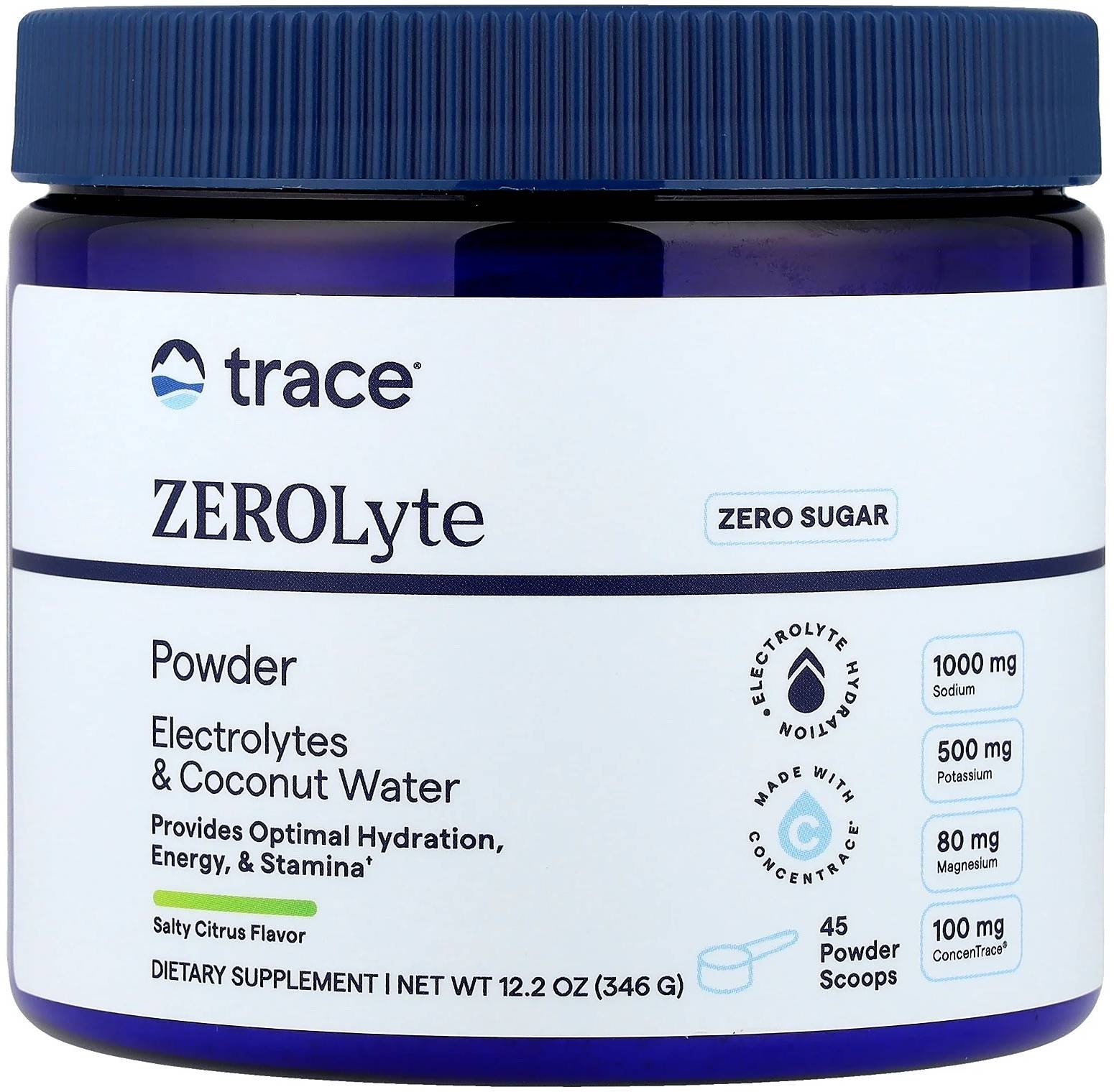ZEROLyte, citrice, 342 g, Trace Minerals