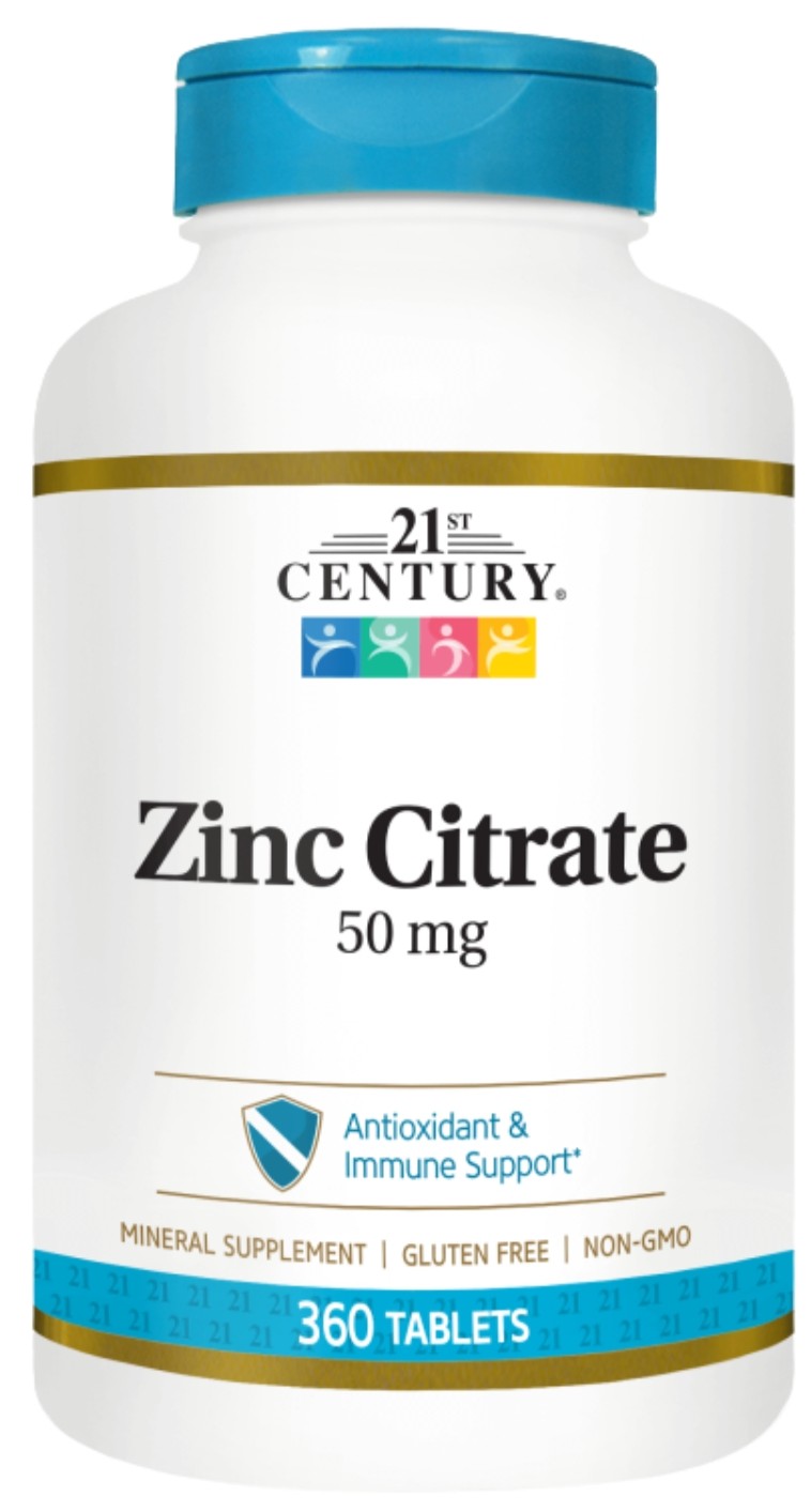 Zinc Citrate, 50 mg, 360 tablete, 21st Century